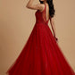 RED COLOUR HAND EMBROIDERED NET BALL GOWN EMBELLISHED WITH SEQUINS, CUTDANA & BEADS WORK