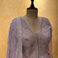 LAVENDER COLOR GEORGETTE ANRKALI STYLE INDOWESTERN DRESS EMBELLISHED WITH THREAD & SEQUINS WORK