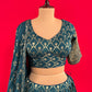 TEAL BLUE COLOUR BANARASI LEHENGA WITH READYMADE BLOUSE & CHINON DUPATTA EMBELLISHED WITH SEQUINS WORK