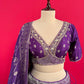 PURPLE COLOUR BANARASI SILK LEHENGA WITH READYMADE EMBROIDERED BLOUSE EMBELLISHED WITH ZARI WEAVES