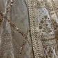 GOLDEN COLOUR SILK TISSUE EMBROIDERED LEHENGA EMBELLISHED WITH METAL SEQUENCE WORK