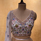 WHITE COLOUR GEORGETTE LEHENGA WITH CROP TOP BLOUSE EMBELLISHED WITH THREAD, SEQUINS & BEADS WORK