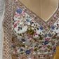 WHITE COLOUR GEORGETTE LEHENGA WITH CROP TOP BLOUSE EMBELLISHED WITH THREAD, SEQUINS & BEADS WORK