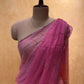 PINK SHADED CHIFFON HAND EMBROIDERED SAREE EMBELLISHED WITH CUTDANA WORK