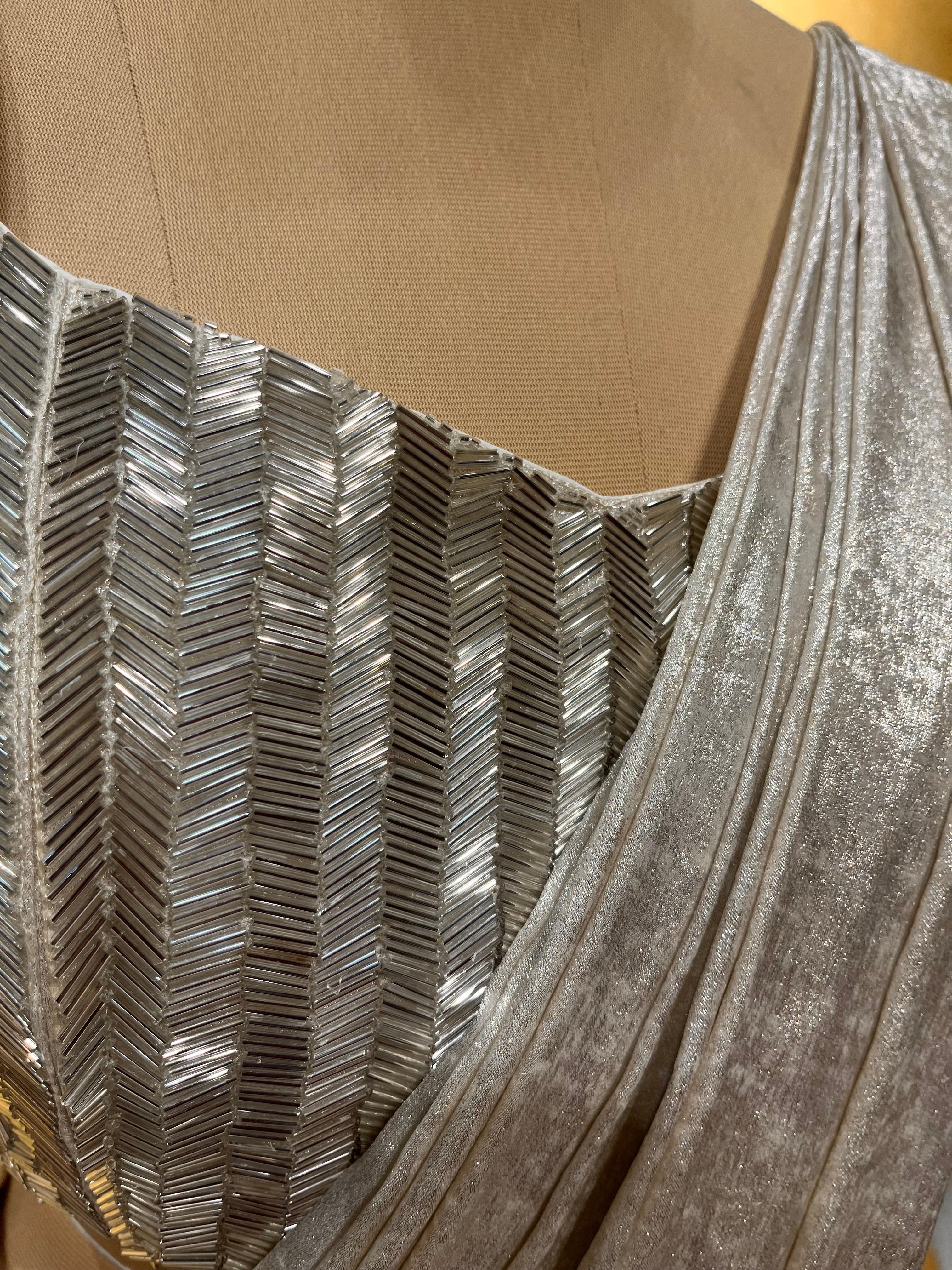 Silver And Grey Sarees For Intimate Home Functions | WedMeGood