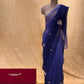 ( DELIVERY IN 25 DAYS ) SHADED PURPLE COLOUR PURE CHIFFON HAND EMBROIDERED SAREE EMBELLISHED WITH ZARDOZI WORK