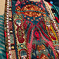 SHIBORI PRINTED GREEN CREPE SAREE WITH MULTICOLOURED EMBROIDERED BLOUSE (  DELIVERY IN 20 DAYS)