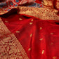 RED COLOUR MODAL SILK AJRAKH SAREE ZARI BORDER & PALLU SAREE