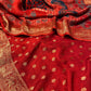 RED COLOUR MODAL SILK ZARI BORDER & PALLU SAREE