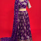 PURPLE COLOUR GEORGETTE LEHENGA WITH READYMADE BLOUSE & CHINON EMBROIDERED DUPATTA EMBELLISHED WITH SEQUINS WORK