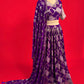 PURPLE COLOUR GEORGETTE LEHENGA WITH READYMADE BLOUSE & CHINON EMBROIDERED DUPATTA EMBELLISHED WITH SEQUINS WORK