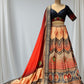 MULTI COLOUR SILK PRINTED LEHENGA WITH READYMADE BLOUSE