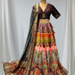 MULTI COLOUR SILK PRINTED LEHENGA WITH READYMADE BLOUSE