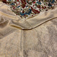 IVORY KALAMKARI KANJIVARAM SAREE WITH EMBROIDERY