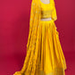 YELLOW COLOUR SATIN SILK LEHENGA WITH READYMADE BLOUSE & CHINON DUPATTA EMBELLISHED WITH SEQUINS WORK