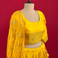 YELLOW COLOUR SATIN SILK LEHENGA WITH READYMADE BLOUSE & CHINON DUPATTA EMBELLISHED WITH SEQUINS WORK