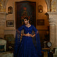 ROYAL BLUE COLOUR NET LEHENGA EMBELLISHED WITH SEQUINS  KUNDUN & RESHAM WORK