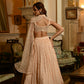 PEACH COLOUR GEORGETTE SKIRT WITH CROP TOP BLOUSE  EMBELLISHED WITH SEQUINS, BEADS & KARDANA WORK