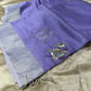 PURPLE COLOUR CHANDERI HAND EMBROIDERED SAREE