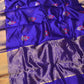 PURPLE COLOR CHANDERI PATTU SILK SAREE EMBELLISHED WITH ZARI WEAVES