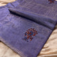 PURPLE COLOUR CHANDERI TISSUE HAND EMBROIDERED SAREE EMBELLISHED WITH SEQUINS WORK