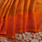 ORANGE COLOUR PLANT BASED CREPE TISSUE SAREE WITH BROCADE BANARASI BLOUSE