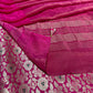 PINK COLOUR PLANT BASED CREPE TISSUE SAREE WITH BROCADE BANARASI BLOUSE