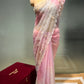 SHADED ORGANZA HAND EMBROIDERED SAREE EMBELLISHED WITH CUTDANA & SEQUINS WORK