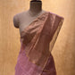 ( DELIVERY IN 25 DAYS ) PINK COLOUR CHANDERI TISSUE SAREE EMBELLISHED WITH ZARI WEAVES