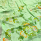 MINT GREEN HAND-PAINTED CHIFFON SAREE WITHOUT BLOUSE( DELIVERY IN 25 DAYS )