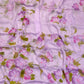 LILAC COLOUR HAND-PAINTED CHIFFON SAREE WITHOUT BLOUSE( DELIVERY IN 25 DAYS )