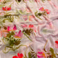 LIGHT PINK HAND-PAINTED CHIFFON SAREE (WITHOUT BLOUSE)