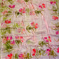 LIGHT PINK HAND-PAINTED CHIFFON SAREE (WITHOUT BLOUSE)