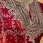 RED COLOR ORGANZA BANDHANI PRINT SAREE WITH READYMADE BLOUSE EMBELLISHED WITH GOTA PATTI WORK