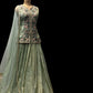 SEA GREEN COLOUR TISSUE SKIRT WITH EMBROIDERED  KURTA & NET DUPATTA EMBELLISHED WITH RESHAM ZARI & SEQUINS WORK