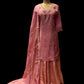 PINK COLOUR TISSUE EMBROIDERED SHARARA SUIT EMBELLISHED WITH PATCH KASAB WORK