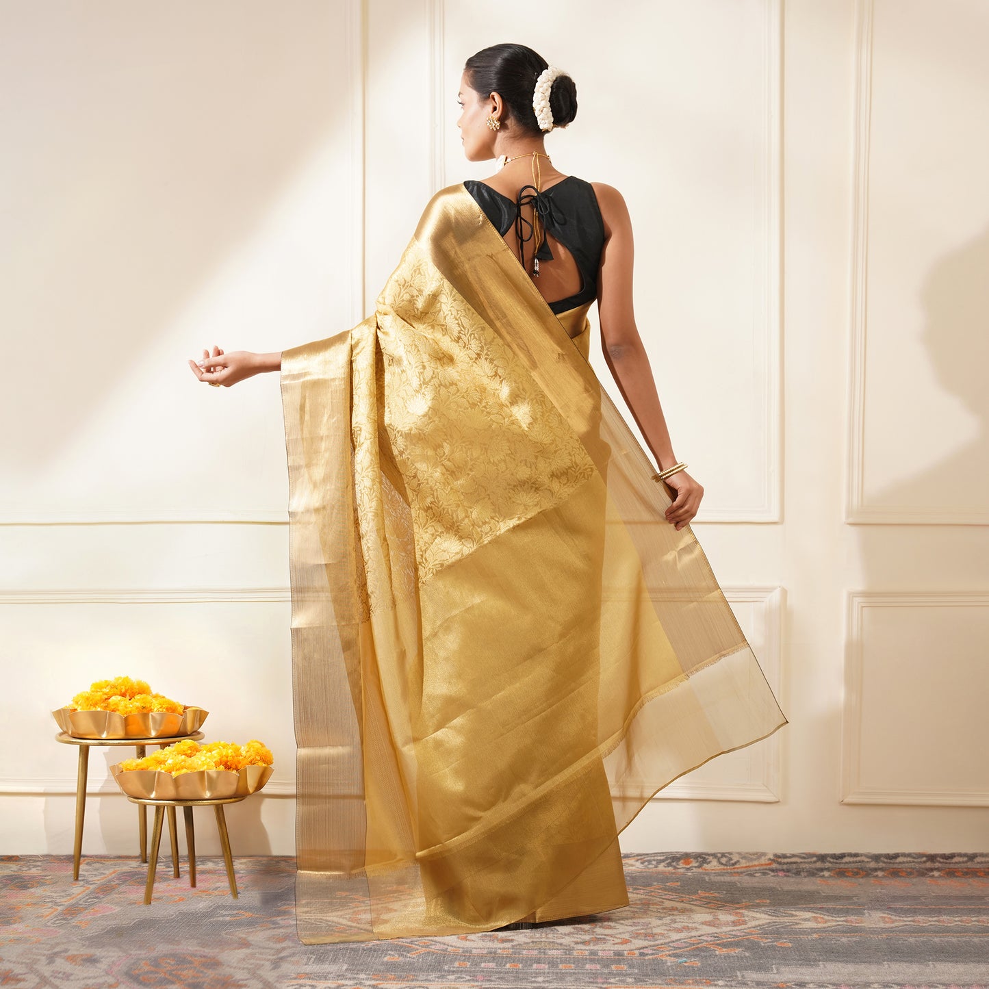 GOLDEN TISSUE BROCADE BANARASI SAREE