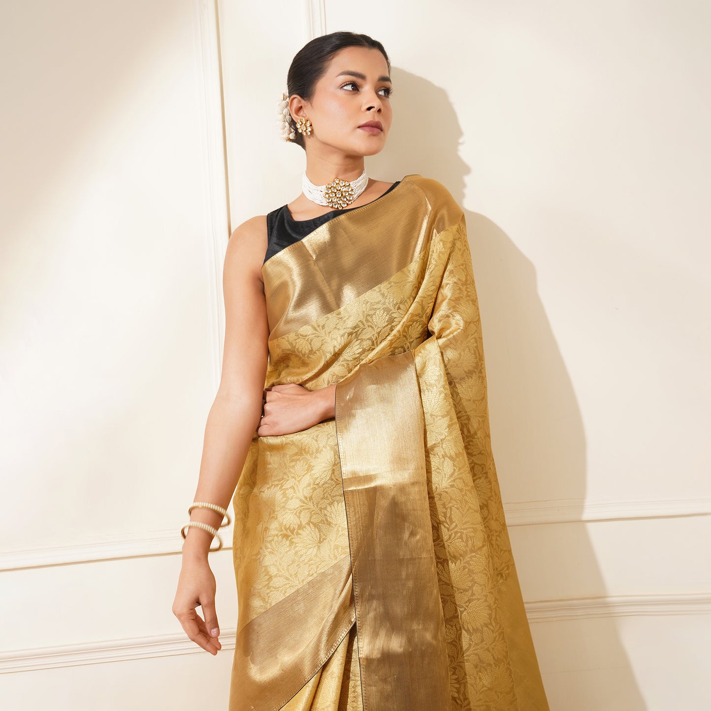 GOLDEN TISSUE BROCADE BANARASI SAREE