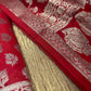 RED COLOUR BANARASI BROCADE UNSTITCHED SUIT