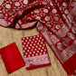 RED COLOUR BANARASI BROCADE UNSTITCHED SUIT