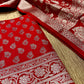 RED COLOUR BANARASI BROCADE UNSTITCHED SUIT