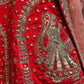 ( DELIVERY IN 20 DAYS) RED COLOR SILK EMBROIDERED LEHENGA WITH GHARCHOLA DUPATTA EMBELLISHED WITH ZARI & SEQUINS WORK