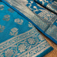 TURQUOISE COLOUR BANARASI BROCADE UNSTITCHED SUIT