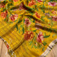 MUSTARD COLOUR PRINTED KOTA DORIA SAREE WITH ZARI BORDER