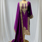 WINE COLOR CHINON READYMADE SUIT EMBELLISHED WITH KASAB AND SEQUINS WORK