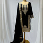 BLACK COLOR CHINON READYMADE SUIT EMBELLISHED WITH KASAB AND SEQUINS WORK