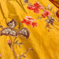 YELLOW COLOUR CHANDERI UNSTITCHED SUIT WITH CHIFFON DUPATTA EMBELLISHED WITH BEADS WORK