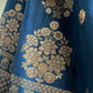 ( DELIVERY IN 25 DAYS ) BLUE COLOUR BANARASI PURE SILK LEHENGA WITH UNSTITCHED BLOUSE EMBELLISHED WITH ZARI WEAVES