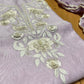 LAVENDER COLOUR CHANDERI UNSTITCHED SUIT WITH CHIFFON DUPATTA EMBELLISHED WITH RESHAM WORK