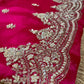 HOT PINK COLOR PURE ORGANZA HAND EMBROIDERED UNSTICHED SUIT EMBELLISHED WITH PEARL, ZARDOZI & SEQUINS WORK